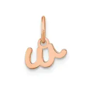 10K Rose Gold Lower case Letter W Initial Charm