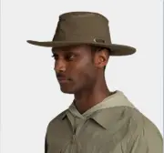 TILLEY AIRFLO BROAD BRIM RECYCLED HAT OLIVE UNISEX 7 1/2 LARGE HAT, NEW ON SALE!