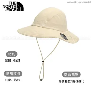 【The North Face 透氣快乾盤帽《米白》】3SHN/遮陽帽/圓盤帽/漁夫帽/透氣/登山/園藝