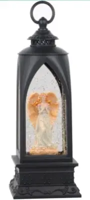 Eldnacele 12” Christmas Snow Globe Lantern Angel w/ Music & Timer Battery or USB