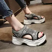 在飛比找樂天市場購物網優惠-運動涼鞋女夏季2019新款韓版ulzzang百搭鬆糕厚底時尚