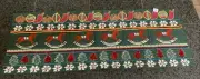 Green Holiday Christmas Rocking Horse Beaded Table Runner