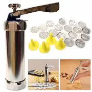 BRAND NEW 25 PIECE BISCUIT MAKER PRESS PUMP SHAPER COOKIE CAKE MAKING