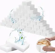 [LOSYHU] 50 Pack Sponge Eraser Magic Cleaning Eraser Sponges Melamine Sponge Foam for Household Kitchen Bathroom Floor Wall Wiping Dirt Supplies (10×6×2cm)