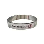 stainless steel Type 1 Diabetes medical bracelet