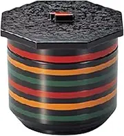 Yamasita Craft 11596360 Edo Rice Bowl, Rokuro Inner Vermilion, 2 Tiers, 4.8 x 4.5 x 4.2 inches (12.3 x 11.4 x 10.7 cm)