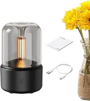 Candlelight Flame Air Diffuser | Water Mist Diffuser | 120ml Aromatherapy Machine for Spa Home Yoga, Soft Light, Waterless Auto-Off Protection