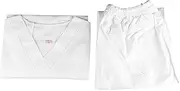 ieron Uniform Women's V-Neck Functional Tunic Top for Spa/Dentist/Elderly Care/Massage/Salon/Warehouse, White, L
