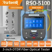 Rsrteng 5in Mini OTDR SM 1310/1550nm 28/26dB Fiber Optic Tester LS OPM VFL RJ45