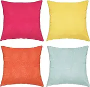 4 pcs Decorative Outdoor 18X18 inch Waterproof Throw Pillow Covers Square Garden Waterproof Cushion Cases Outside Decor for Couch Sofa Garden Patio Bench Porch