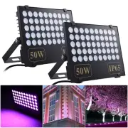 2Pcs 50W LED Blacklights Floodlights IP65 Glow Stage Party Decor Indoor Outdoor