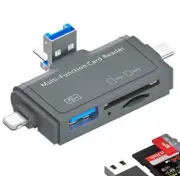 Portable 7 In 1 Memory Card Reader USB/Micro-USB/Type-C TF SD OTG Card Reader