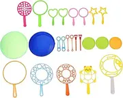 SUPVOX 24Pcs Outdoor Bubble Wand Bubble Making Tools with Tray for Summer Parties and Outdoor Fun and Safe Bubble