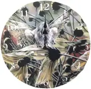 Sheila Wolk Crouching Flitty Tribal Naked Fairy Chameleon Fantasy Wall Clock