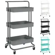 3-Tier Kitchen Trolley Iron and ABS Cart Storage Trolley Multi Colours vidaXL