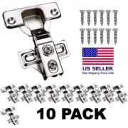10 Pack Soft Close Overlay 1/2 Inch Kitchen Cabinet Hinges