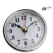 65mm Round Clock Insert with White Face and Gold/Silver Trim for Home