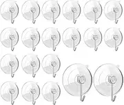 Window Suction Cups with Hooks, Clear Suction Cups with Hooks - Home Organization for Desk Toilet Doors RV Kitchen Car Camping Tile Bathroom Outdoor Home