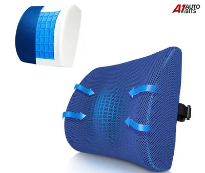 Gel Memory Foam Cooling Comfort Seat Cushion Lumbar Support Pillow For Car Chair