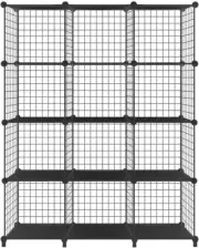 12 Cube Metal Wire Storage Grid Book Shelf Closet Organizer DIY Modular Shelving