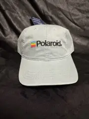 NWT Polaroid Strapback Hat Cap Adult ADJUSTABLE LIGHT Blue Embroidered Logo