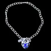 Sterling Silver Baby Bracelet with Blue Bird & Padlock