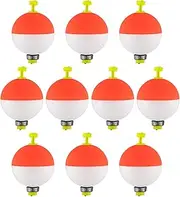 Fishing Bobbers Floats - 10 Pack Foam Weighted Bobbers,EVA Foam Oval Shape, Push Button Buoys, Angler Supplies for Freshwater Beginners