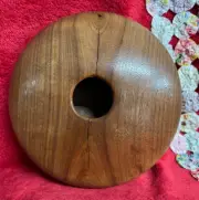 Handcrafted Walnut Vase or Bowl with a Unique Round Spaceship Shape