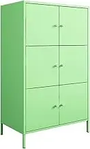 Metal file cabinet perfect for office or living room storage.Vertical home side cabinet with key lock