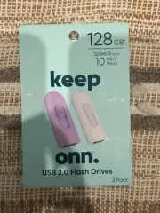 keep onn. USB 2.0 Flash Drive 128 GB (2 Pack)