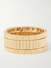 [Roxanne Assoulin] Roxanne Assoulin - The Florentine Set Of Three Gold-tone Bracelets - One size One size Gold