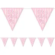 It's a Girl Plastic Flag Banner