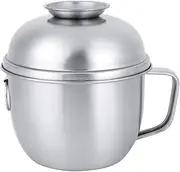XIASABA 304 Stainless Steel Household Noodles Soup Bowl Food Fruit Container with Lid Handle Ideal for Daily Meals Outdoor Camping Kitchen Home Furnishing and Portable Travel Sui