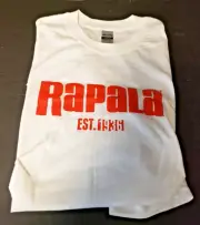 Rapala T-Shirt Rapala Fishing Logo Gilden SZ L Brand New White Red Logo