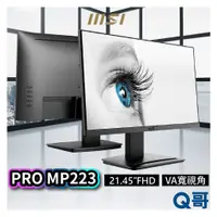 在飛比找蝦皮商城優惠-MSI 微星 PRO MP223 22吋 VA面板 商務螢幕