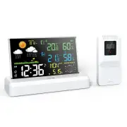 VA Color Screen Indoor And Outdoor Wireless Thermometer And Hygrometer Large Screen Perpetual Calendar Weather Forecast