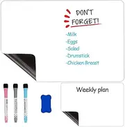 A4 & A3 Magnetic Dry Erase Whiteboard Sheet for Fridge,Dry Erase Board,3 Whiteboard Pens(Red Black Blue 1 Eraser,Magnetic Soft White Board for Home, Office, School