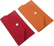 [Veemoon] 2Pcs Cash Stuffing Envelopes PU Money Organizer Wallet for Budgeting Reusable Cash Saving Pouches for Spring Festival Weddings Birthdays and Graduations