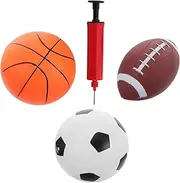 1 Set Bouncy Ball Inflatable Sports Balls with Pump Mini Basketball for Indoor Outdoor Interaction Skill Building Activities