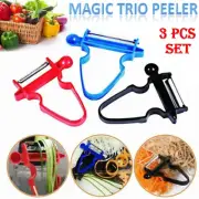 3 Pcs Magic Trio Peelers Vegetable Slicer Shredder Peeler Julienne Fruit Cutter