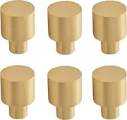 Brass Handles 6 Pack Wardrobe Brass Shoe Cabinet Cylindrical Handle Furniture Cabinet Drawer Handle-Single Hole