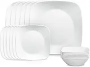 Corelle STSQ 18Pc Set, Pure White