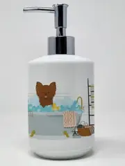 Longhaired Chocolate Chihuahua Ceramic Soap Dispenser Hand Soap Dispenser Pump