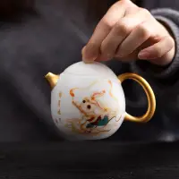 在飛比找蝦皮商城精選優惠-高檔羊脂玉白瓷素燒功夫茶具套裝家用陶瓷泡茶蓋碗茶壺茶杯禮盒裝