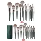 Green Makeup Brushes Set for Girl All in Makeup Brushes Make Up Tool Set