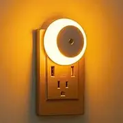 Light Sensor LED Night Light,Indoor Kid Night Light Plug-in Wall Lamps Bedroom Kitchen Corridor Stairs Lights Bedroom Decor Wireless Night Lamp,2 Pack