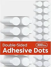 JIEHENG 300Pcs Double Sided Dot Stickers Removable,Double Sided Adhesive Dots,Adhesive Putty Sticky Dots,Double Sided Sticky Dots(300, 10mm+20mm)