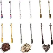 12 PCS Metal Retro Shovel Powder Spoons for Measuring Coffee, Spices, Sugar,Small Shovel Spoon，Mini Spoons，Mini Snuff Spoon,(6 Colors