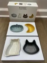Set of 4 Mini Halloween LE CREUSET Treat Bowls Moon Cat Owl Pumpkin NWT Dishes