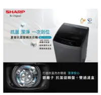 在飛比找Yahoo!奇摩拍賣優惠-SHARP夏普 17KG 超靜音DD直驅變頻抗菌洗衣機 ES